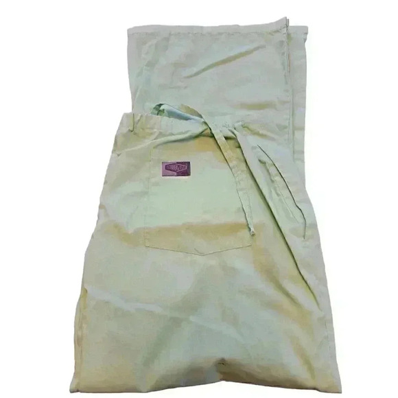 Scrub Zone Womens 1X  Scrub Pants Green Drawstring Straight Flat Front Pocket - Picture 2 of 3